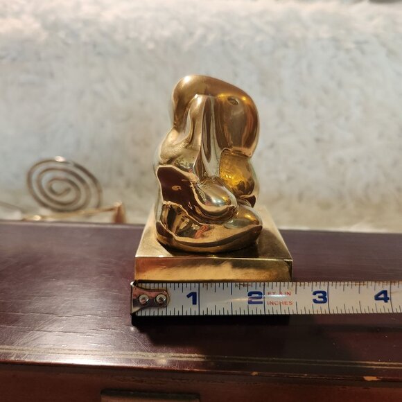 Vintage Brass Ganesha Statue 3.5" Hindu Elephant God Figurine - Picture 4 of 8